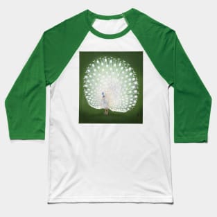 White Peacock Baseball T-Shirt